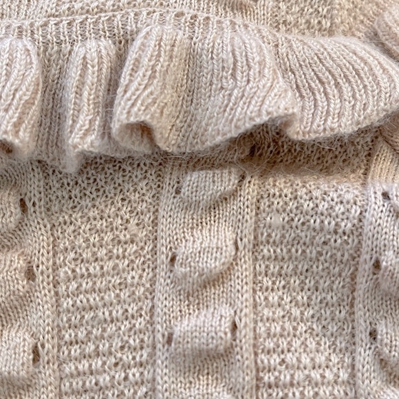 Slate & Willow Stretchy Pink Soft Blush Ruffle Texture Sweater S - Picture 9 of 9